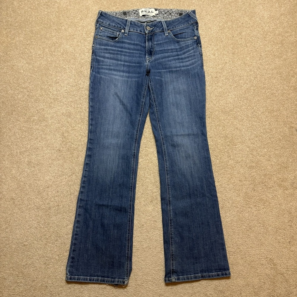 Ariat Real Denim Jeans Womens 31R 31x33 Blue Mid Rise Bootcut Western Stretch